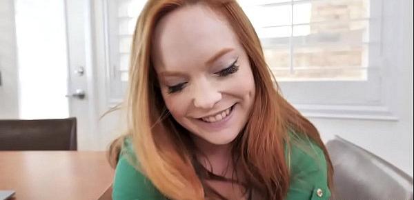  Redhead mom Summer Harts whips stepsons dick out and start rubbing and tugging